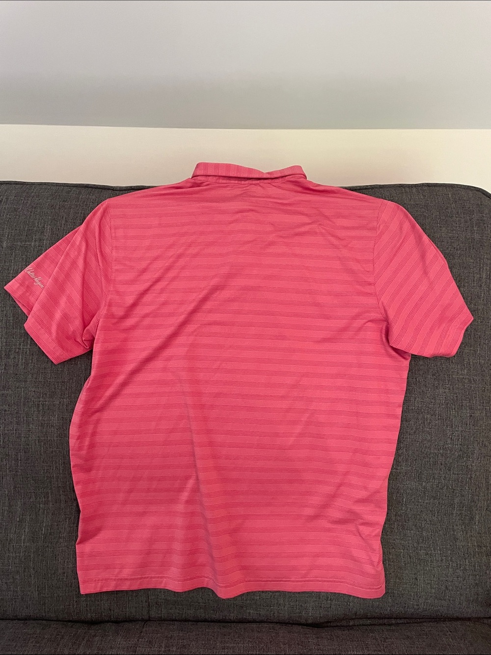 Walter Hagen Pink Striped Men's Polo Shirt - Picture 6 of 7